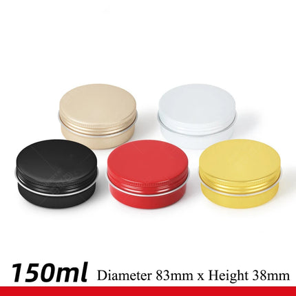 10/20/50pcs Golden Aluminum Jar 30ML Empty Aluminum Case 60g Black Tins Lip Balm Cans Cream Pots Cosmetic Container 120g MC1351