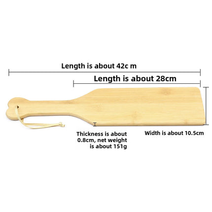Heart Mark Bamboo Spanking Paddle with Airflow Holes LOVE Print BDSM Bondage Slave Role Play Discipline Slapper Adult Fetish Toy