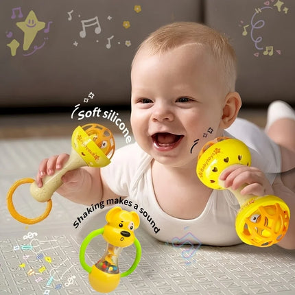 Hand cranked interactive sensory toy  ， learning and exercising hand holding ability, deal gift for children over 0 years old