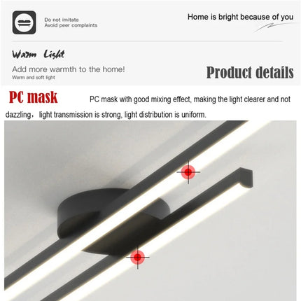 Modern LED Ceiling Light Simple Line Aluminum Corridor Light Living Room Bedroom Remote Dimming Interior Decoration Ceiling Lamp