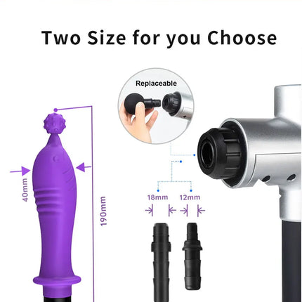 1pc Black Silicone Massage Head, Fascia Gun Massage Head, With Multiple Uses, Including Three Interfaces, Used For Fascia Gun