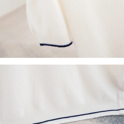 2025 Spring/Summer New Fashion O-Neck Knit Short Sleeve Spliced Business Casual T-Shirts Men's Clothing Loose Tops England Tees