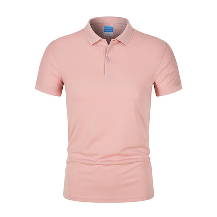 Men's POLO Shirt Solid Color Short Sleeved Top Spring Summer Team Workwear Customized Colors Choose From