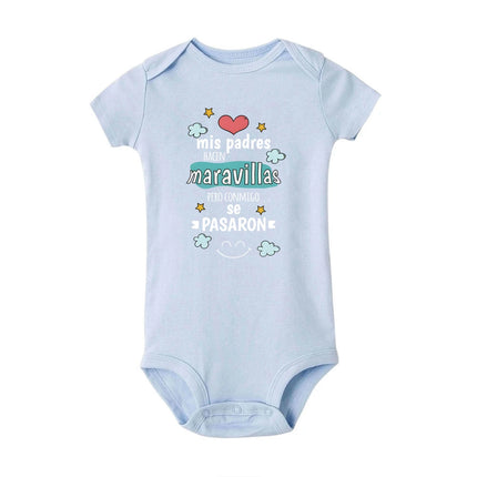 My Parents Do Wonders But They Went Too Far with Me Print Baby Romper Funny Newborn Bodysuit Infant Short Sleeve Outfit Jumpsuit