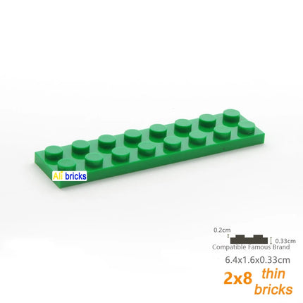 80pcs Bulk Building Blocks Thin Figures Bricks 2x8 Dots 13Color Educational Creative Size Compatible With 3034 Toys for Children