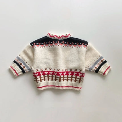 LILIGIRL Ins Korean Children Knitted Sweater Autumn Winter Cotton Soft Fashion Bear Knitted Boy's Cardigan Girl Sweater Coat