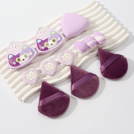 Rice Ball Cat 12-Piece Set, Expands When Exposed to Water, Dual-Use for Wet and Dry, Makeup Sponge Suitable for All Skin Types