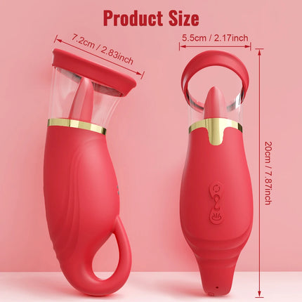 Tongue Licking Vacuum Sucking Vibrator for Women Clit Sucker Nipples Breast Massager Removable Cup Female Masturbation Sex Toy