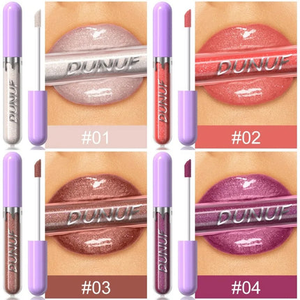 1pc Metallic Liquid Lipstick Long Lasting Glitter Lip Glaze Waterproof Moisturize Brown Lip Tint Shiny Shimmer Lipgloss Makeup