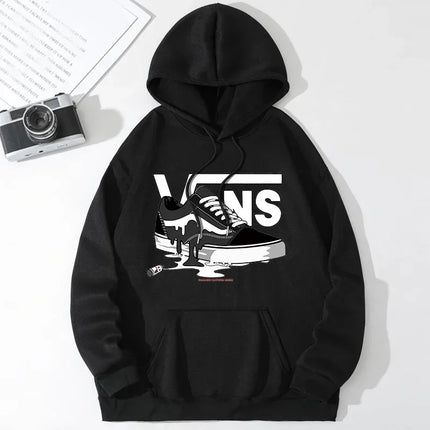 2025 New Hip Hop Clothes Print Hoodie Men Long Sleeve Fleece Sweatshirt Vintage Rock Band Streetwear