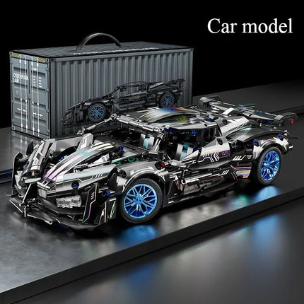 1:14 Building block racing DIY sports car building block toys Assemble brick car toys for children's birthday and Christmas gift