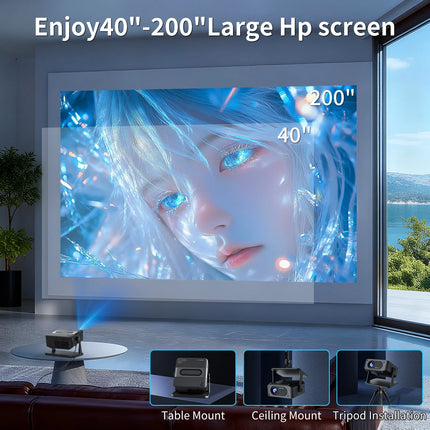 HA109 Projector 4K Android 11 720P Projectors Wifi5 200" Portable Projector Bt5.4 1280*720P Home Cinema Outdoor Projetor