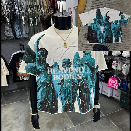 2026 New Style Cotton T-Shirt Short Sleeve Full-Printed Digital Print Men Women Couple Street Hip Hop Hooded Top