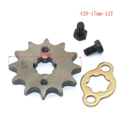 Front Engine 428# 10T 11T 12T 13T 14T 15T 16T 17T 18T 19T Teeth 17mm 20mm Chain Sprocket With Retainer Plate Locker