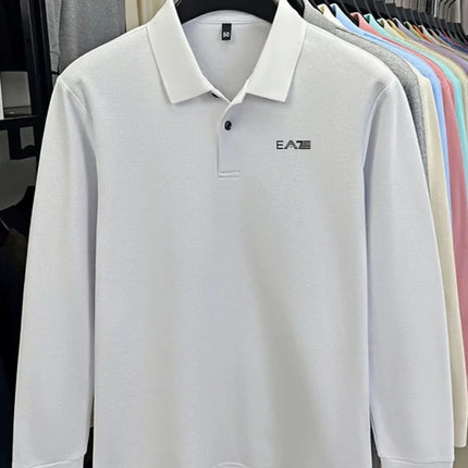 Luxury brand Polo shirt long-sleeved letter-printed top spring new 100% cotton fashionable casual comfortable breathable T-shirt