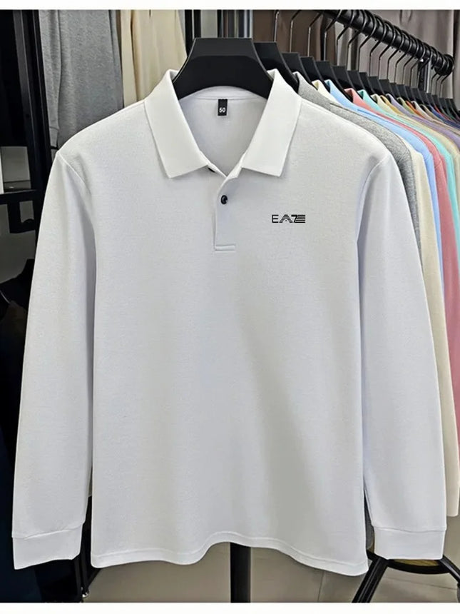 Luxury brand Polo shirt long sleeved letter printed top spring new 100% cotton fashionable casual comfortable breathable T-shirt
