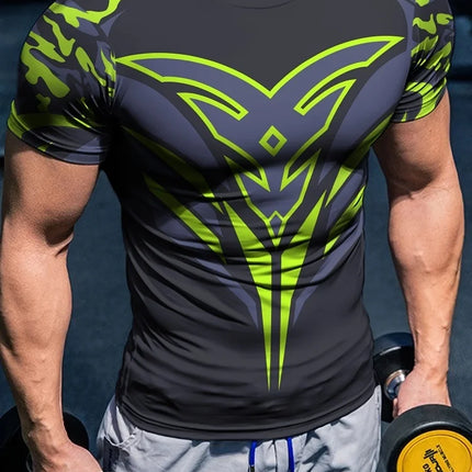 Skull Print Men's T-Shirt Summer Casual Wear for Men Sports Fitness Short-Sleeve T-Shirt for Men Streetwear Fashion Top for Men