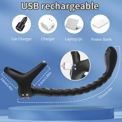 Prostate Massager Cock Ring Vibrators for Men Adult Sex Toy for Men Vibrating Cock Ring Stimulator Remote Control Anal Butt Plug