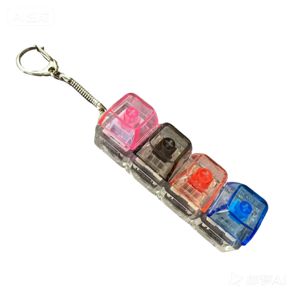 1/4/9Keys Finger Button Mechanical Keyboard Keycaps Keychain Fidget Toys Decompression Stress Relief Keyboard Clicker Kids Toy