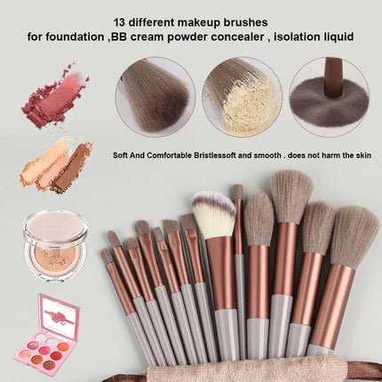 13Pcs Makeup Brushes Set Soft Fluffy Eye Shadow Highlighter Concealers Brush Blush Loose Powder Brush Blending Women Beauty Tool