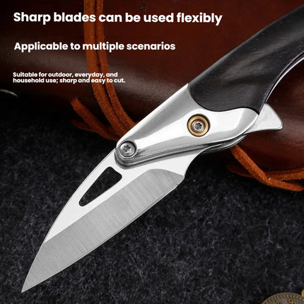 Black Walnut Handle Fruit Knife With High Hardness And Sharp Edge Made Of 7CR17 Stainless Steel Compact Folding Small Knife