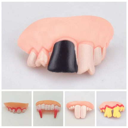 Practical Jokes Denture Gags Funny Dentures 10 Style Rubber Ugly Teeth Scary Trick Fake Denture Teeth Household Theme Party