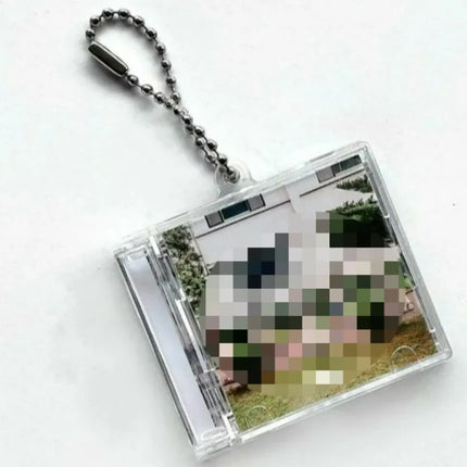 1/50pcs Clear Peripheral Commemorative Album Blank Mini CD Case Pendant For DIY Keychains Backpack Hanging Decoration Keyrings