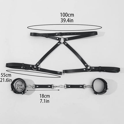 Party Sexy Leather BDSM Kit Handcuffs Sex Toys Games For Couples Body Harness Cuffs Bondage Straps Erotic Adult Sex Toys