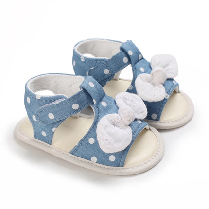 0-18 months cute baby shoes summer small fresh blue bow princess shoes sandals soft and comfortable soles slip walking shoes