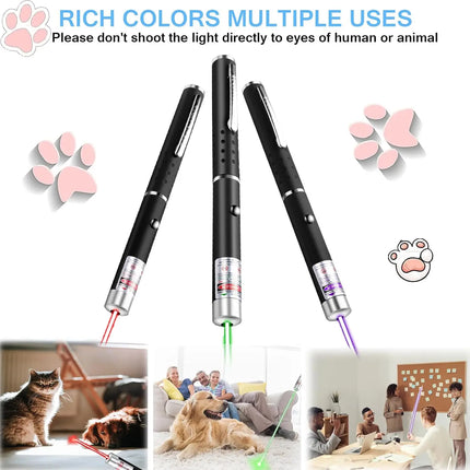 2-in-1 Mini LED Pointer Flashlight Pet Training Torch Scratching Toys for Pets and Cats Christmas Birthday Gifts No Battery