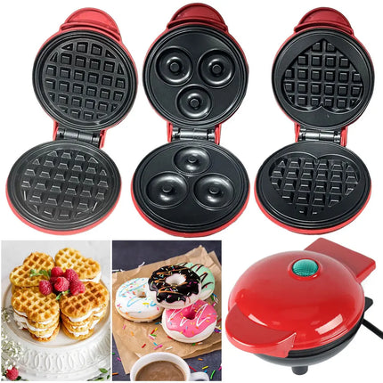 Mini Waffle Maker Nonstick Pancake Bubble Egg Cake Oven Pan Quick Heat-Up Household Breakfast Electric Baking Pan for Breakfasts