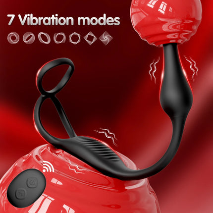 Remote Control Vibrating Butt Plug Cock Ring for Men Prostate Massager for Gay Anal Vibrator Penis Ring Adult Sex Toy for Men