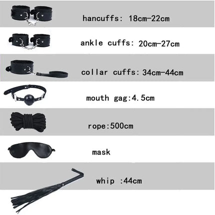 BDSM Bondage Sex Toys for Women Bdsm Sex Bondage Set Handcuffs Whip 40CM Fox Tail Anal Plug Adult Games Sex Toys Kits