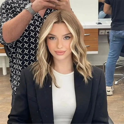 New Loose Wave Shoulder Length Glueless Wigs Synthetic Hair High Quality Natural Preplucked Hairline with Baby Hair Easy To Wear