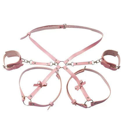 Leather BDSM Kit Handcuffs Sex Toys Games For Couples Body Harness Cuffs Bondage Straps Erotic Adult Sex Toys for Party Sexy