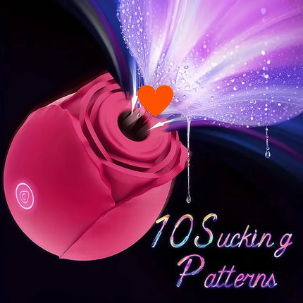 Sucking Vibrator Rose Sex Toy for Women, 10-Speed Vibrator Automatic Adult Sex Toy Tongue Licking Rose Flower Vibrator Massager