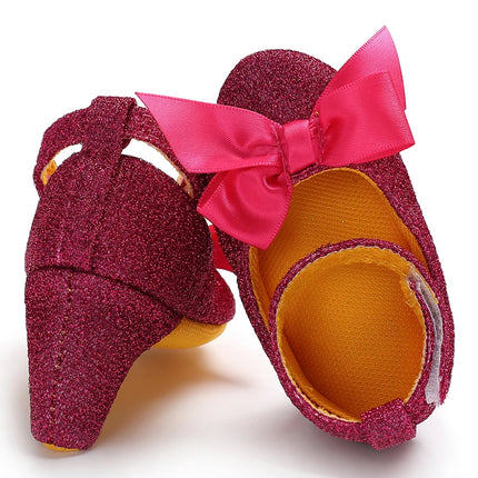 Spring Autumn Girl Baby Children's Shoes with Beautiful Bow Detail High Heels Design for Little Princess Footwear