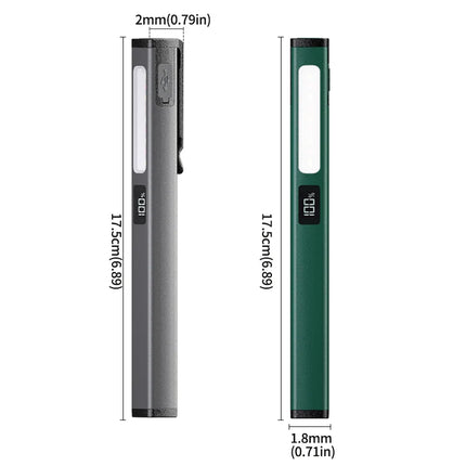 Multifunctional Work Light Cob Flashlight USB C Rechargeable, Aluminum Alloy Magnetic Pen Clip Headlamp Hand Free