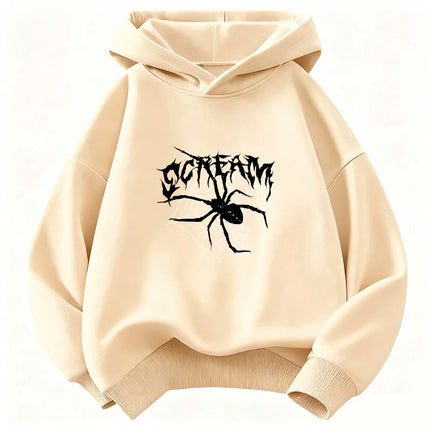 Vintage Spider Desig Hoodie Kids Children's Sweatshirt Cute Hip Hop Hoody for Boys Girls Autumn Winter Casual Hoodies