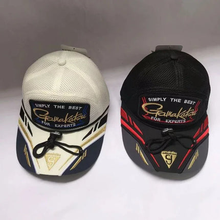 Gamakatsu Mesh Fishing Hat with Bucket Breathable Sun Protection Rock Fishing Caps Waterproof Men Sport Baseball Cap GM9852