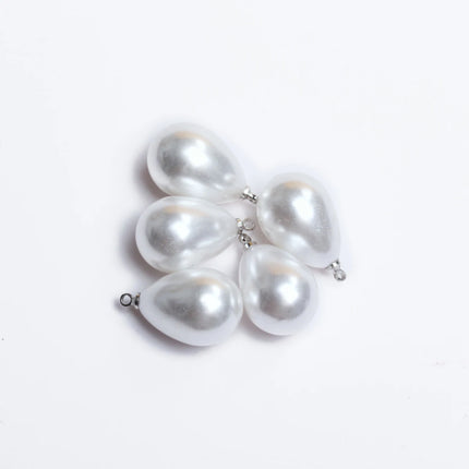 5Pcs/bag 10/14/16/18mm White Imitation Pearl Water Drop Pendant DIY Earrings Necklace Bracelet Brooch Jewelry Makings
