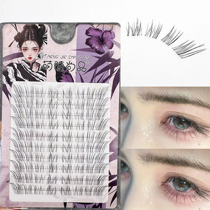 DIY Fluffy Cat eye false Eyelash extenstions individual cluster lashes Natural winged Style Daily Lash Korean Makeup accessories