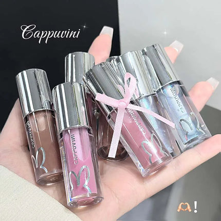 Brown Glitter Lip Glaze Lasting Shimmer Mirror Water Lip Gloss Waterproof Jelly Plumping Lipstick Make Up Moisturizing Lip Tint