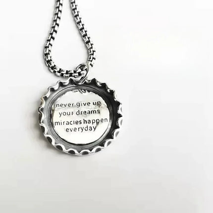 American Twisted Coke Bottle Cap Pendant Male and Female Personality Necklace Ins Style Punk Hip Hop Trend Gift