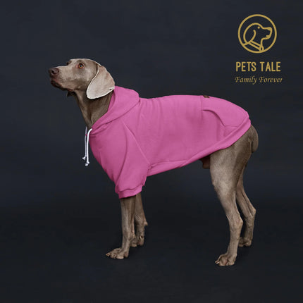 Solid Color Dog Hoodie with Pocket, Leather Patch, Hook and Loop Fastener Collar - Available in 5 Colors
