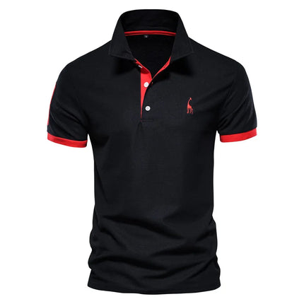 S-5XL New Summer Style Men's POLO Shirts Cotton, Solid Color, Sporty Lapel Design, Fashionable Casual Short-Sleeved T-Shirts-T02