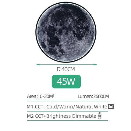 LED Moon Wall Lamp Remote Control Dimmable Romantic Mural Night Light Modern Bedroom Living Room Interior Home Decor Wall Lamp