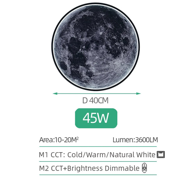 LED Moon Wall Lamp Remote Control Dimmable Romantic Mural Night Light Modern Bedroom Living Room Interior Home Decor Wall Lamp