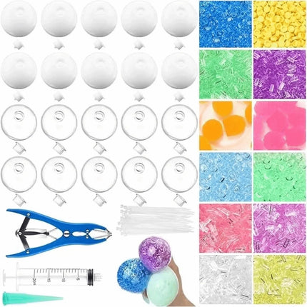 TPR Empty Ball Skin DIY Squishy Stress Relief Kit Clear Refillable Handmade Craft Supplies for Custom Fidget Toys