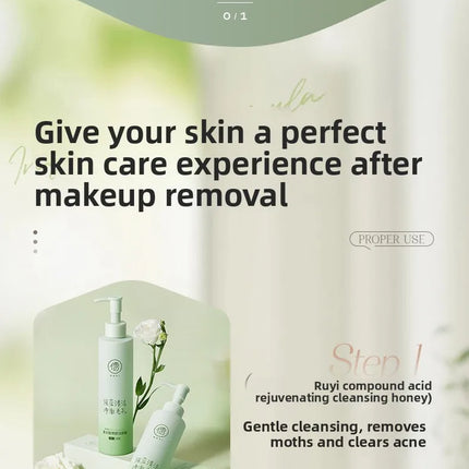 Makeup remover oil, eye, lip and face makeup remover liquid cream, water temperature and deep cleansing for sensitive skin